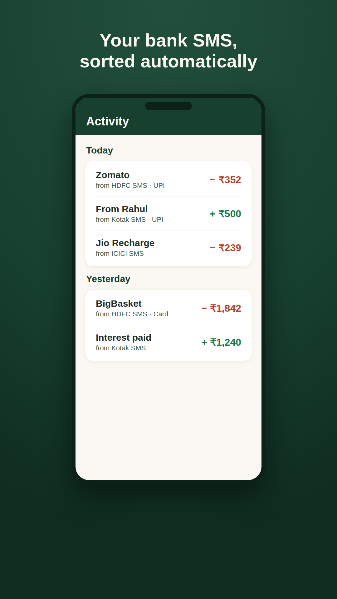Paisa daily activity feed